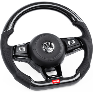 Volante APR – Fibra de carbono y cuero perforado