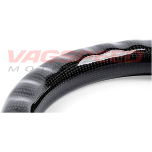 Volante APR de fibra de carbono y cuero perforado con costuras rojas MK7 GTI DSG